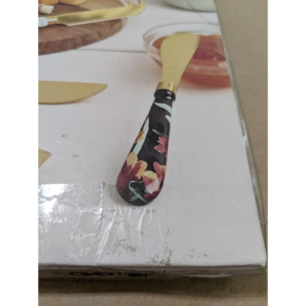 New 4 Piece MARIGOLD Cheese, Butter, Jam Artisan Knives By Tabletops Gallery